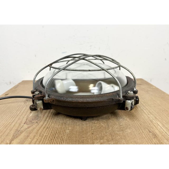 Industrial Black Cast Iron Wall or Ceiling Light from Elektrosvit, 1960s For Sale - Image 9 of 16