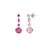 Elegant Vintage Style Sterling Silver Pink Ruby Long Drop Earrings- A Pair For Sale - Image 6 of 10
