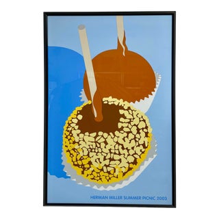 2003 Stephen Frykholm Annual Herman Miller Summer Picnic Poster of Candy Apples, Framed For Sale