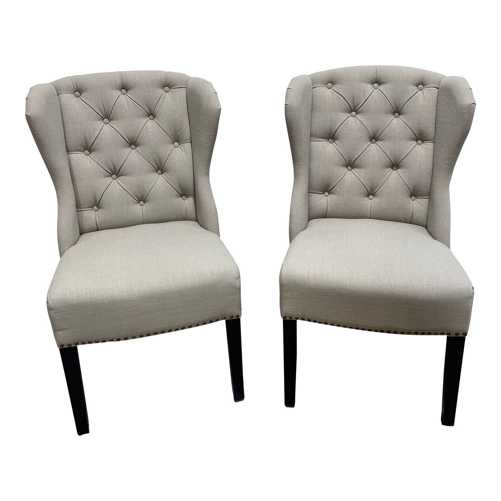 Pair Arhaus Wingback Dining Anchor Chair Chairish