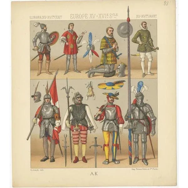 Racinet, European 15th-16th Century Armament, Paper For Sale - Image 3 of 5