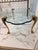 Vintage P. E. Guerin Style Glass Coffee Table With Brass Legs For Sale - Image 9 of 10