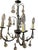 Transitional French Vintage 5 Arm Chandelier With Glass Orb Drops For Sale - Image 3 of 4