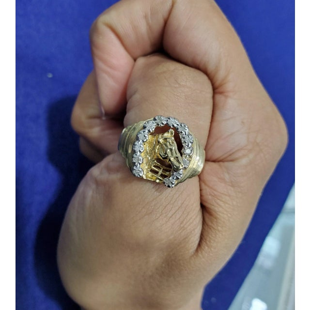 ♥ Product Summary ♥ Details: Horseshoe with Horse head with Ridged Band Main Stone: Diamond Approx. Diamond Carat Weight:...