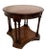 1980s Vintage Round Side Table With Bottom Shelf Double Column Legs Solid Oak For Sale - Image 5 of 12