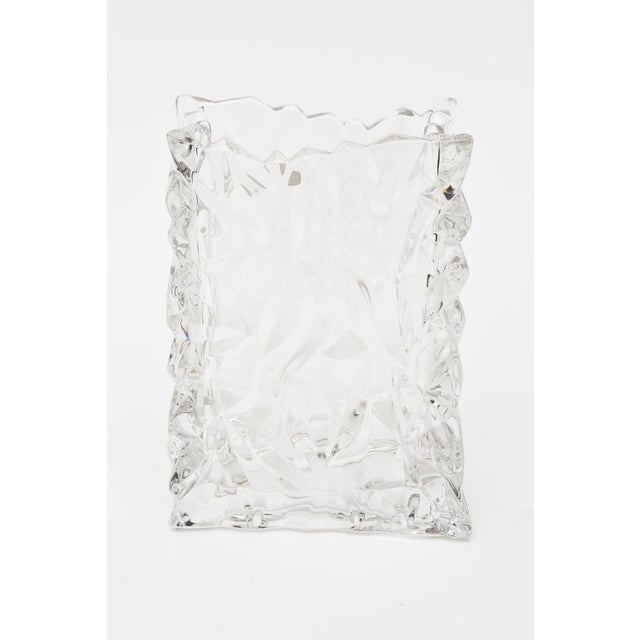 This vintage hallmarked crystal labeled Rosenthal crushed bag glass vase is perfect for your flower arrangements. It has...