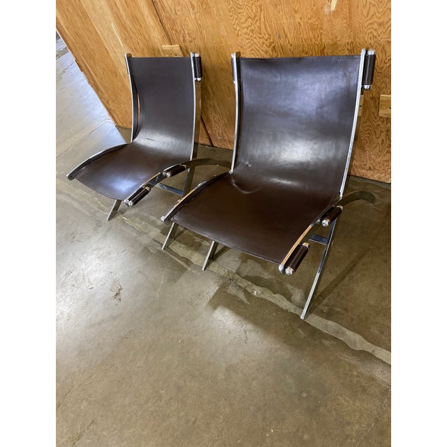 2010s Pair of Italia Scissor Chair in the Style of Paul Tuttle Antonio Citterio for Flexform For Sale - Image 5 of 7