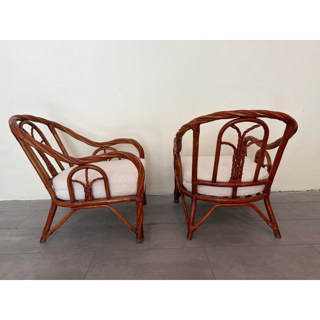 Twisted Rattan Armchairs, 1970s, Set of 2 For Sale - Image 4 of 14