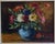 Bring timeless charm to your home with this vibrant vintage oil painting on canvas, a still life featuring a colorful...