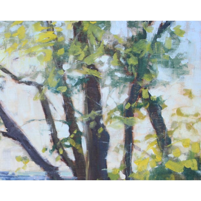 Early 21st Century An Evening Like This by Stephanie Hartshorn | Oil Painting of a lakeside scene with trees For Sale - Image 5 of 5