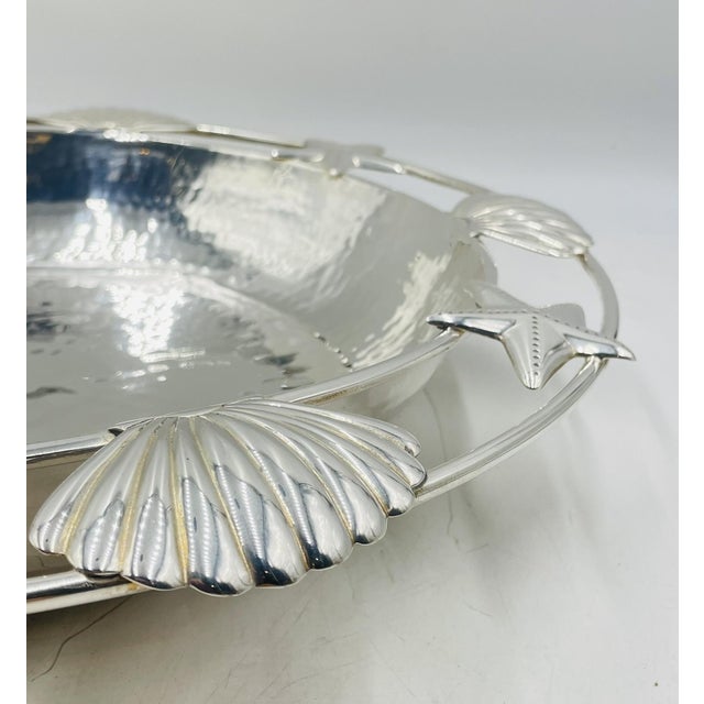 1980s Emilia Castillo Taxco “El Mar” Silver Plate Shell & Starfish Centerpiece Bowl For Sale - Image 14 of 18