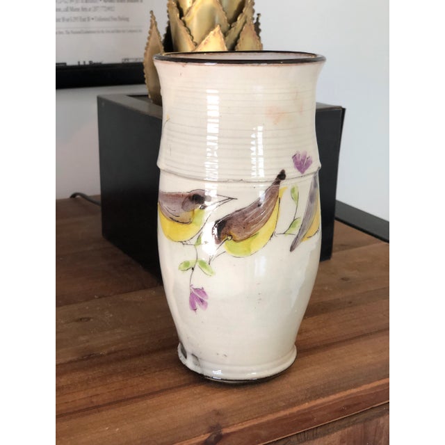 Vintage Handcrafted French Pottery Vase-Signed For Sale - Image 10 of 10
