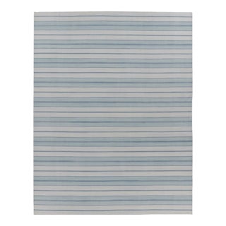 Oversized Contemporary Striped Cotton Dhurrie Rug by Rug & Kilim, India For Sale
