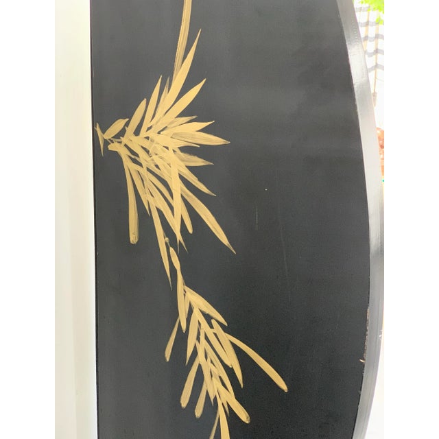 Chinoiserie Black Lacquer Room Divider Screen For Sale - Image 11 of 12