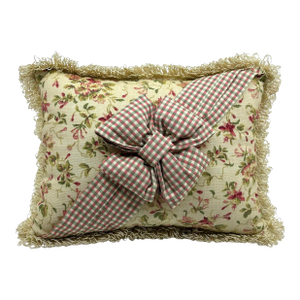Vintage Floral Bow Wrapped Decorative Pillow