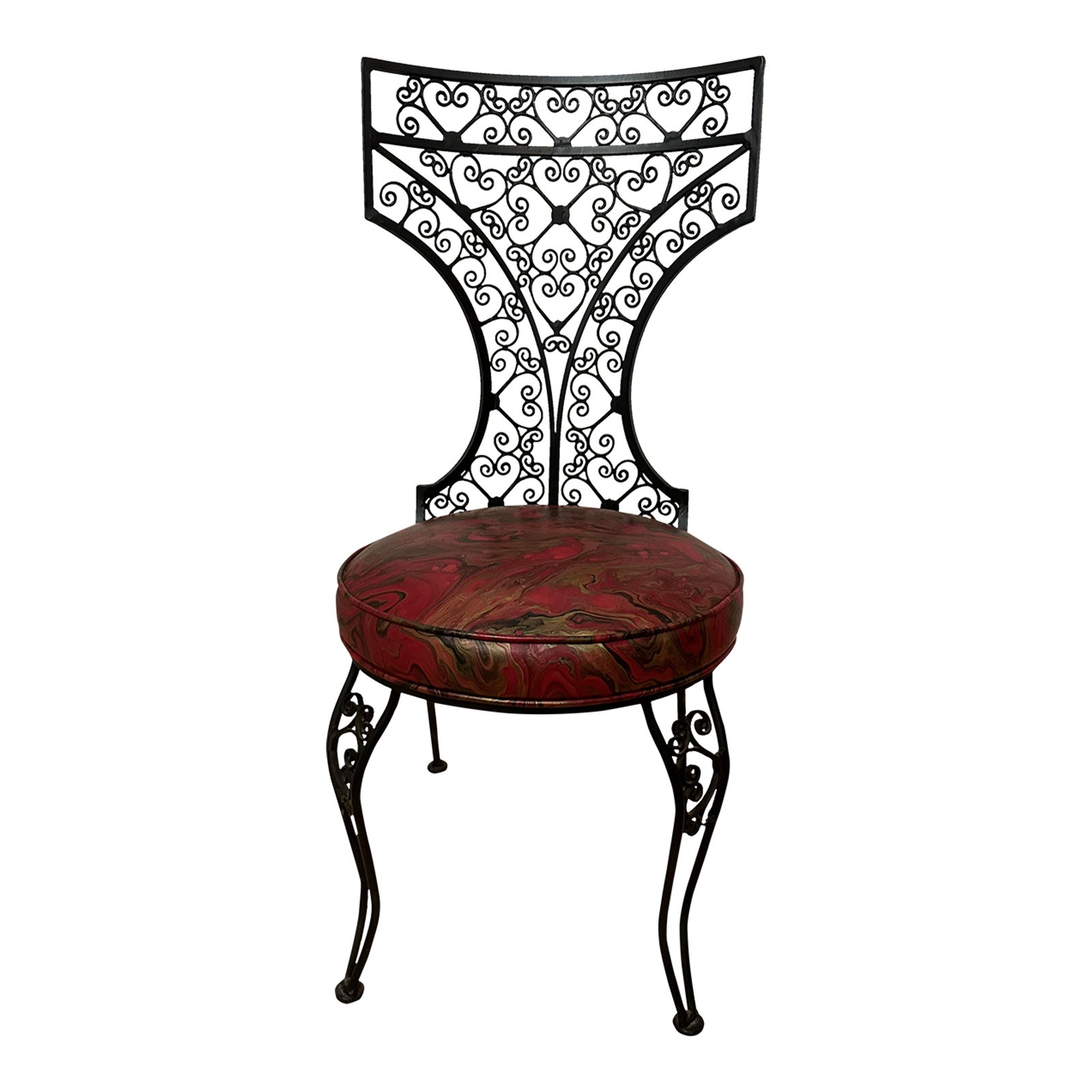 Vintage Hollywood Regency Sweetheart Wrought Iron Vanity Chair Chairish