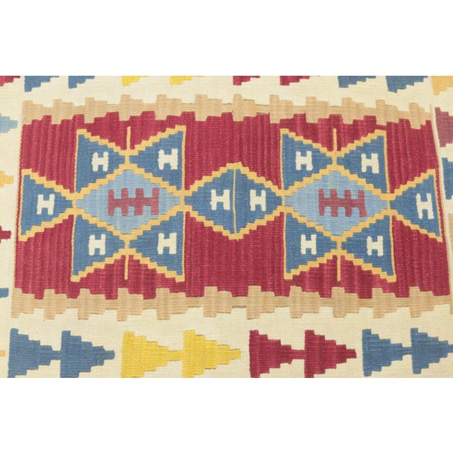 1990s 1990s Turkish Geometric Red Kilim Rug For Sale - Image 5 of 13