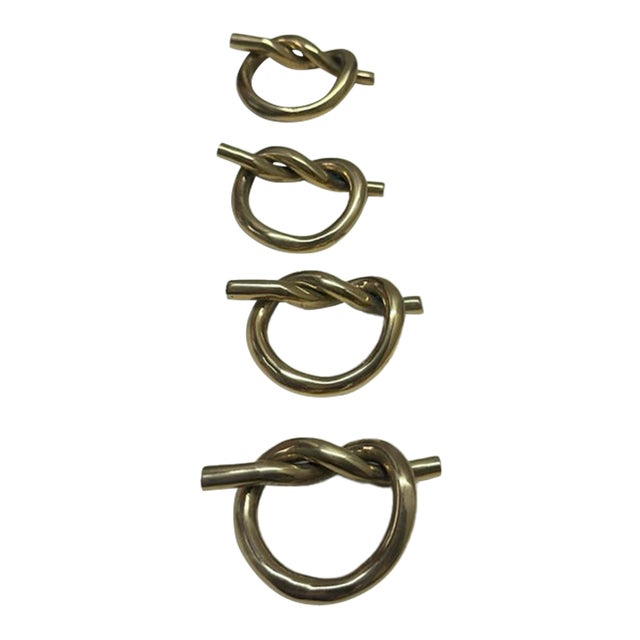 Mid 20th Century Abstract Brass Napkin Holders - 4 pccs For Sale