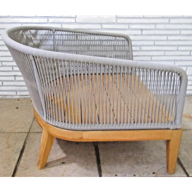 Harbour Outdoor Avalon Lounge Chair Natural Teak and Olefin Rope For Sale In Miami - Image 6 of 10
