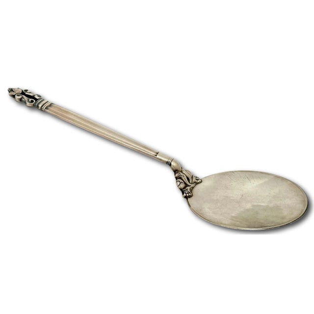 Large Size Vintage Georg Jensen Denmark Acorn Pattern Sterling Silver Tomato Server - Mid 20th Century For Sale - Image 10 of 12