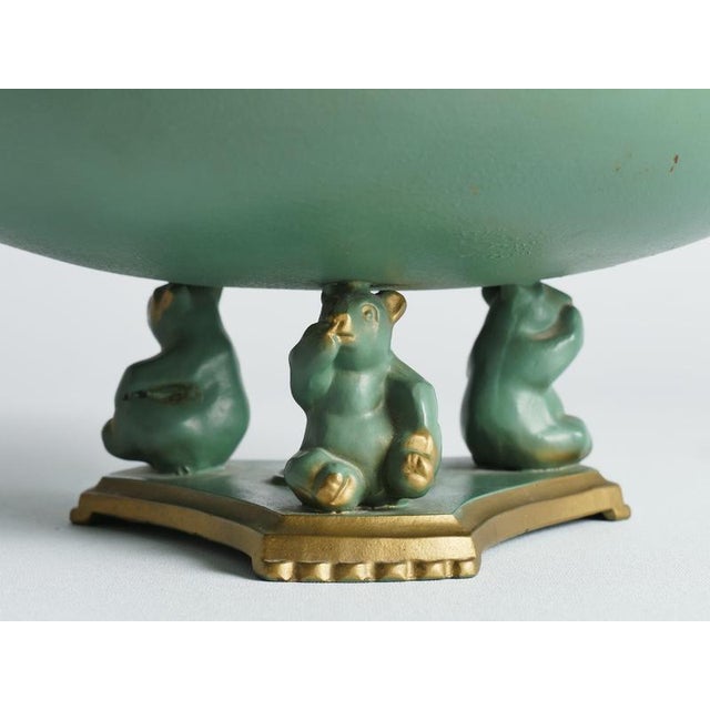 An exceptionally rare and sculptural Swedish Art Deco footed centerpiece bowl, manufactured in Sweden during the 1940s by...