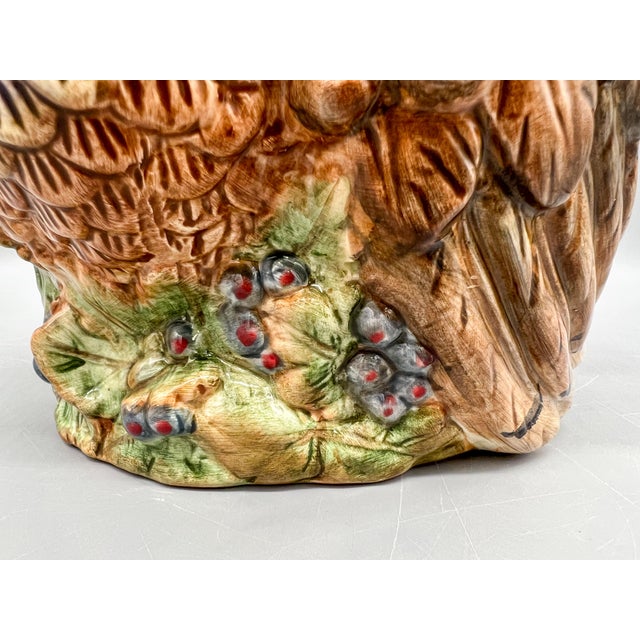 Vintage Ceramic Turkey Cookie Jar With Berry Detail – Thanksgiving / Fall / Country Cottage For Sale - Image 13 of 15