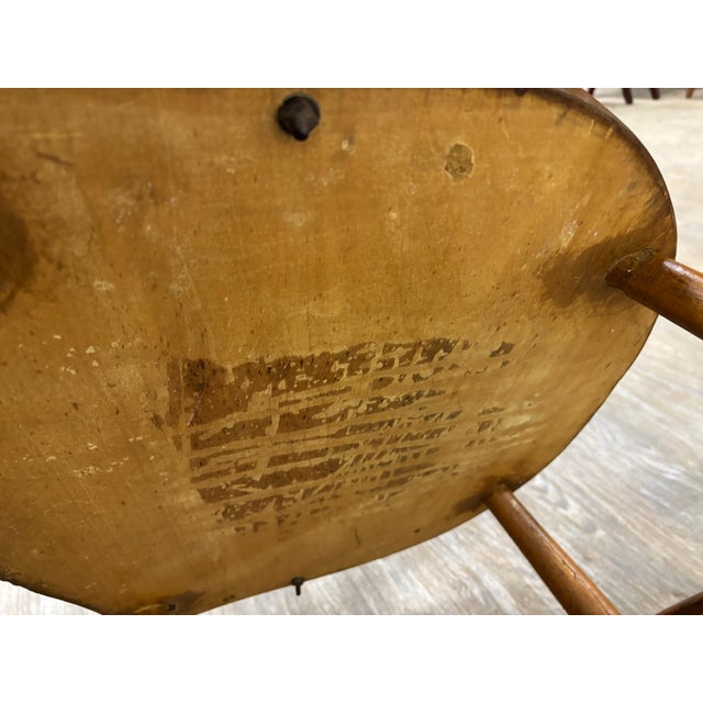 Antique 19th Century Primitive Oak Barrel Back Pub Chairs Captain’s Arm Chairs For Sale - Image 10 of 11