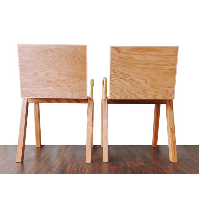 Modern Oak Bench & Chairs For Sale - Image 9 of 12