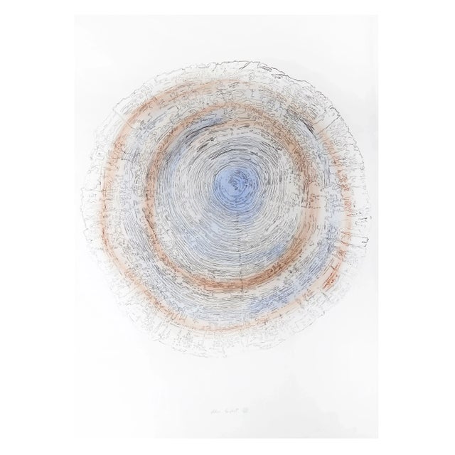 Alan Sonfist - Tree Trunk Series Blue Lithograph For Sale