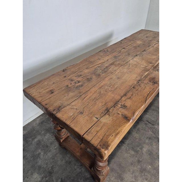 Louis XIII Style Farmhouse Table in Oak For Sale - Image 5 of 11