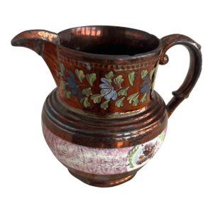 Antique English Lusterware Pitcher With Repairs