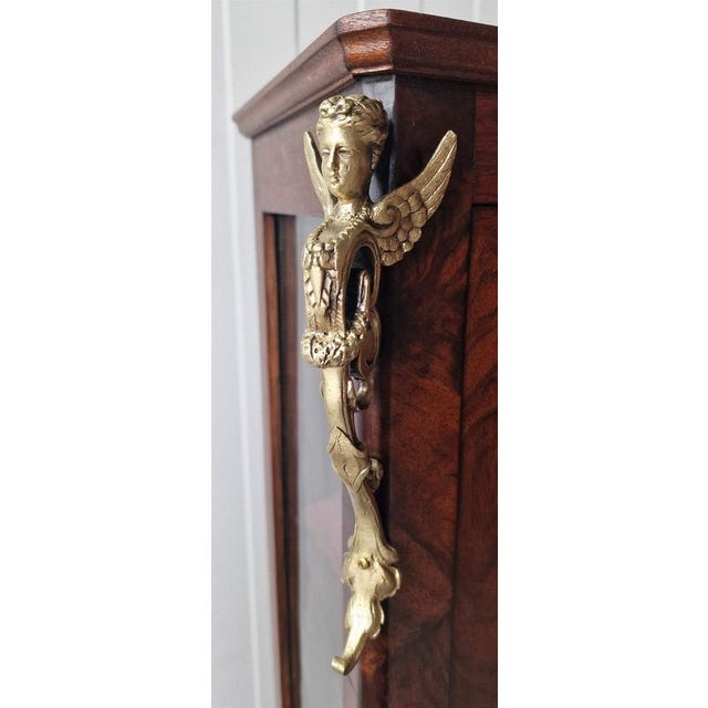 Brown Antique Display Case with Bronze Elements For Sale - Image 8 of 10