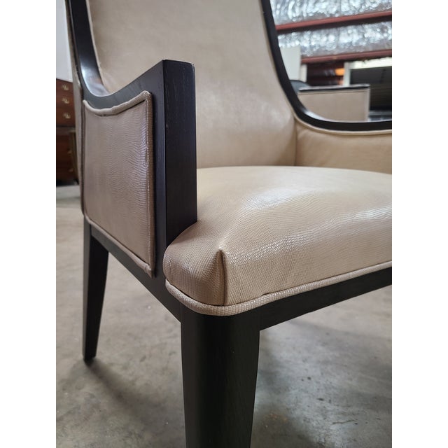 Henredon 1945 Collection Graphite Finish Flaky Oak Lasker Dining Arm