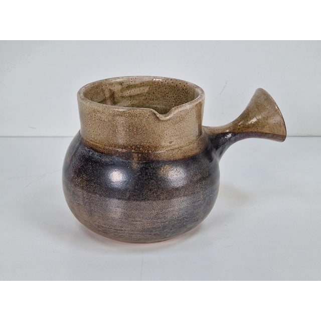Vintage Glazed Sandstone Jug by Roland Zobel for Atelier Les Cycladen, ​​France, 1970s For Sale - Image 3 of 11