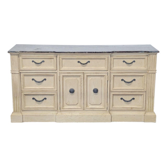 Stanley Furniture Dresser With Marble Top and Multiple Drawers For Sale