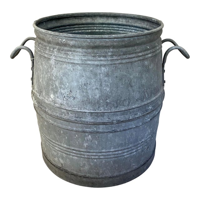 1930s Zinc Belgian Dolly Tub Planter For Sale
