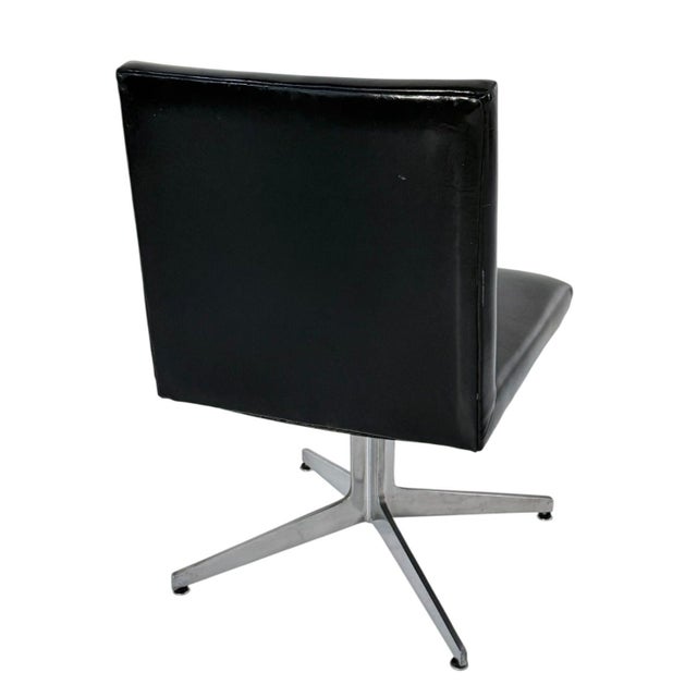 Set of 6 Ward Bennett Black and Aluminum Dining Chairs, 1960 For Sale - Image 4 of 11