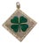 Antique 14k Rose Gold Enamel Four Leaf Clover Charm Pendant For Sale
