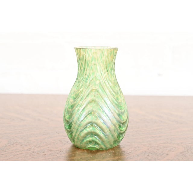 Loetz Art Nouveau Oceanik Iridescent Art Glass Vase For Sale - Image 10 of 10