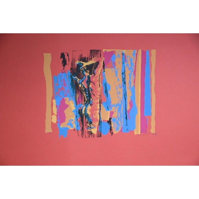 Modern Nicola Simbari, Rounded Nude in Red, Screen Print, 1976 For Sale - Image 3 of 3