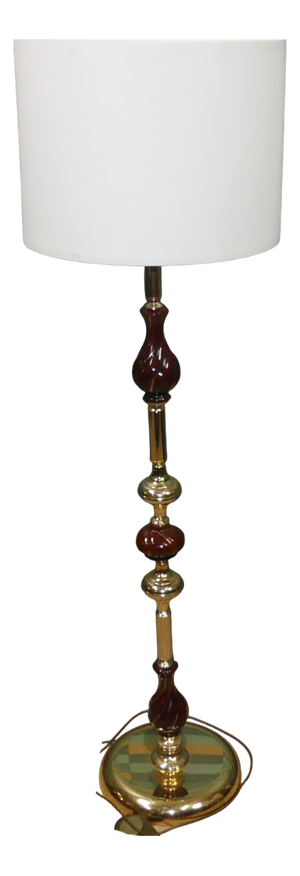 Brass and Ceramic Floor Lamp, 1970s