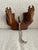 Solid wood hand carved wooden horse head equestrian wall hanger. Features two larger horse heads with intricate carved...