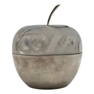 Modern Silver-Plated Apple Shaped Decorative Box, Christofle France 1970s For Sale