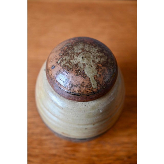 Two-Tone Studio Pottery Stoneware Covered Pot, 1970s For Sale - Image 4 of 8