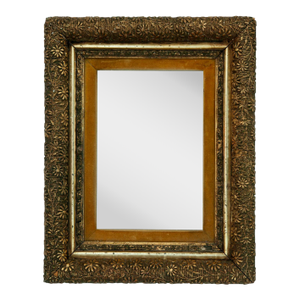Late 19th Century Gold Mirror With Velvet Insert