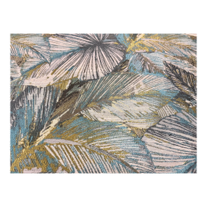 Designer Water Stain Resistant Lime Green Grey Aqua Blue Beige Tropical Botanical Upholstery Fabric