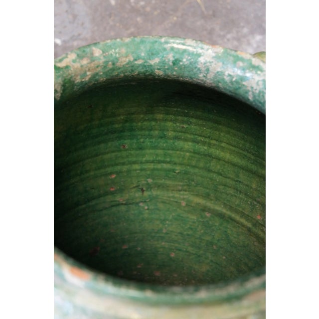 Ceramic Antique French Glazed Terracotta Olive Jug Floor Vase Amphora Urn Vessel For Sale - Image 7 of 12