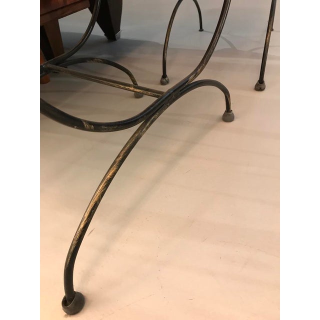 Black Mid-Century Modern Iron Leopard Print Cerule Benches - a Pair For Sale - Image 8 of 8
