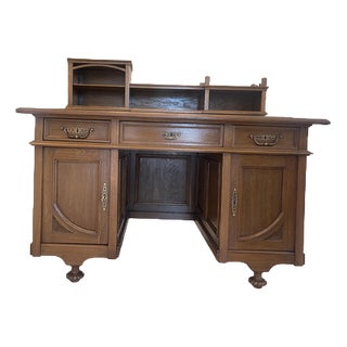 Art Nouveau Desk in Veneer For Sale