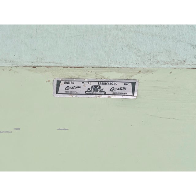 Green Antique Hospital Metal Storage Cabinet For Sale - Image 8 of 9